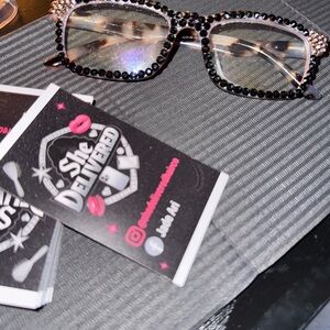 Stylish Black Bedazzled Glasses